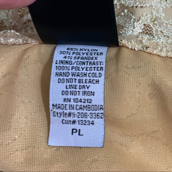 J.T.B. Petite Gold Lace Layered Tank Top - Picture 4 of 6